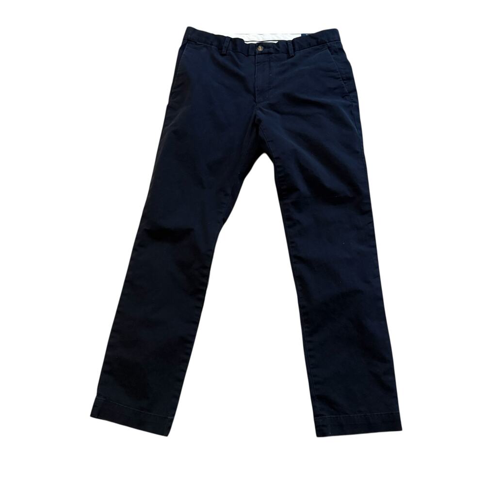 Polo Ralph Lauren Mens Stretch Slim Fit Chino Pants Navy Blue Straight Leg 32x32